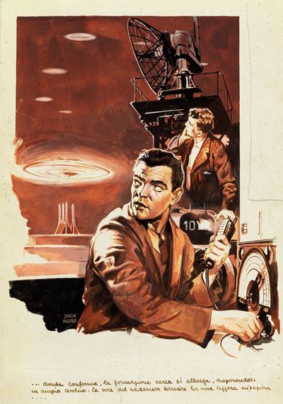 Illustrazione per '... qui parla Marte', china, acquerello e tempera su cartoncino