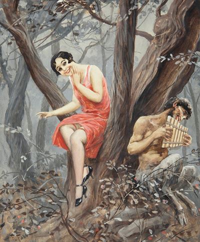 Sinfonia del bosco, tempera su cartoncino