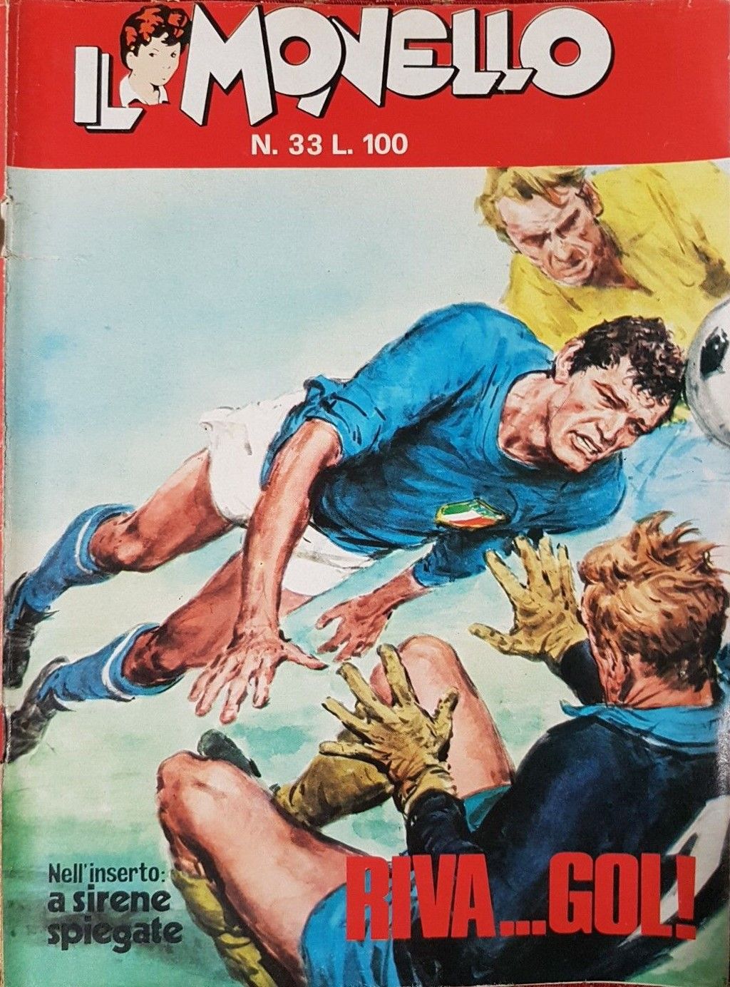 Walter Molino - Riva…gol! - Tempera e acquerello su cartoncino, 1972