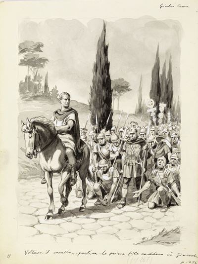 Il romanzo di Giulio Cesare, tempera su cartone, 1952