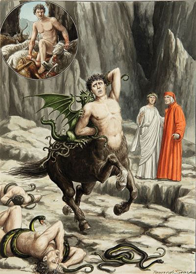Illustrazione originale per La Divina Commedia, 1932, matita, china, acquerello e tempera su cart...