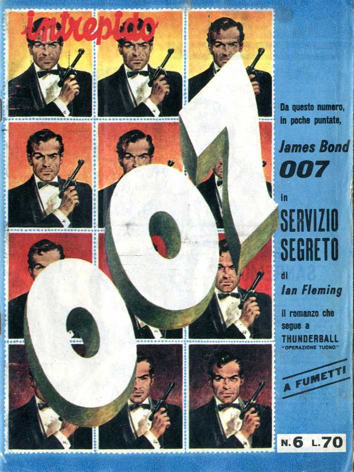 Alvaro Mairani - Copertina per 'Intrepido' n. 6 - James Bond 007, tempera su cartoncino