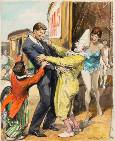 Burt Lancaster, tempera e acquerello su cartoncino