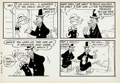 Popeye - House Boat, matita e china su cartoncino