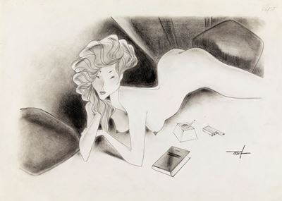 Nudo - Matita su carta, 42 x 30 cm, Anni '60