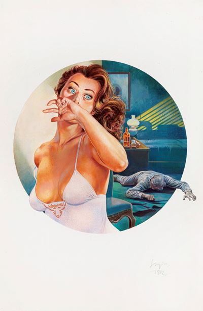 Rizzato, Copertina per 'Lo zio buonanima' (tempera su cartoncino, 1982)