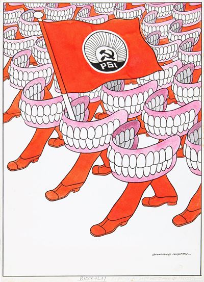 Rieccoli! - Tempera su cartone, 25 x 35 cm, 1975