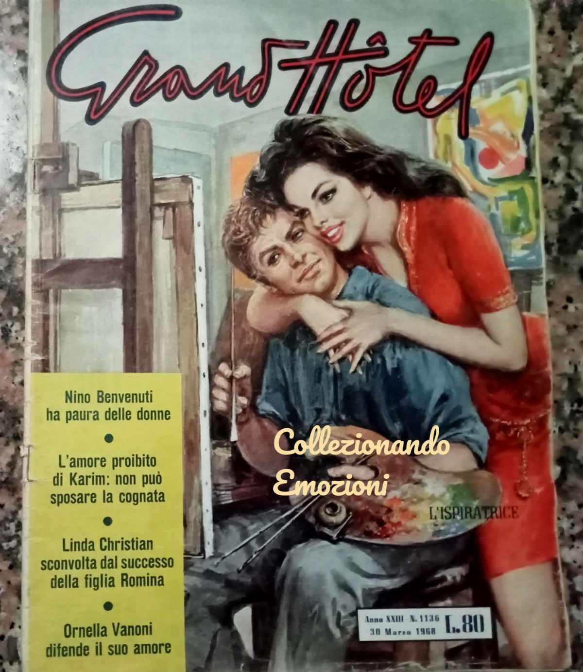Walter Molino - L'Ispiratrice, matita, tempera e acquerello su cartone