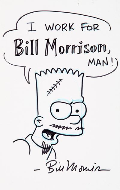 Bart Simpson, pastello e china su cartoncino