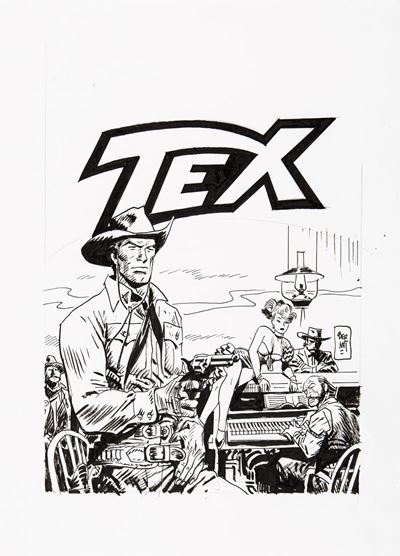 Tex - L'uomo di Atlanta, matita e china su cartoncino