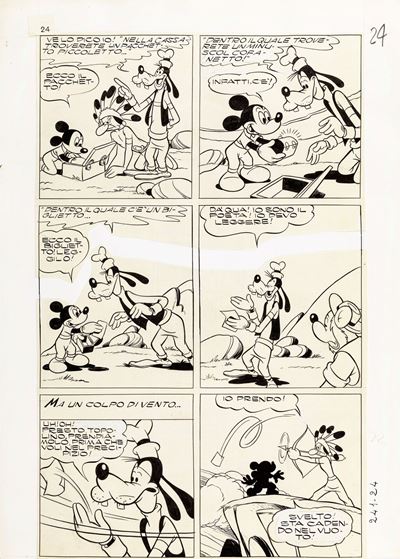 Topolino e il topazio dello zio in ozio, matita e china su cartoncino, 1955