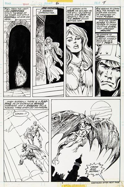 Conan the Barbarian - The Strange High Tower in the Mist!, matita e china su cartoncino Marvel