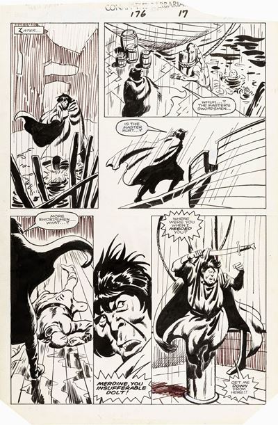 Conan the Barbarian - Argos Rain, matita e china su cartoncino, 1985