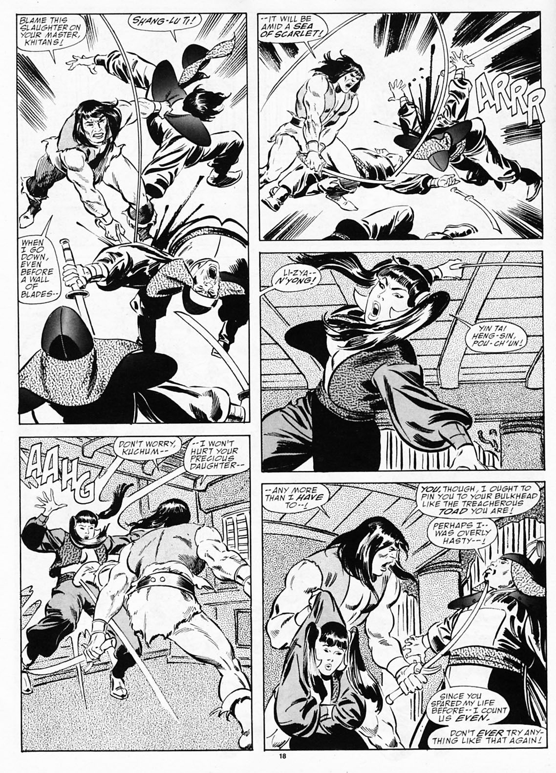 John Buscema - Savage Sword of Conan - Skull on the Seas, matita, china e retino su cartoncino Ma...