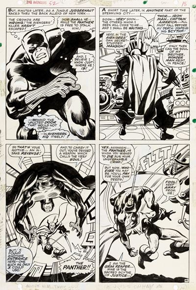 The Avengers - Death Calls for the Arch-Heroes!, matita e china su cartoncino Marvel
