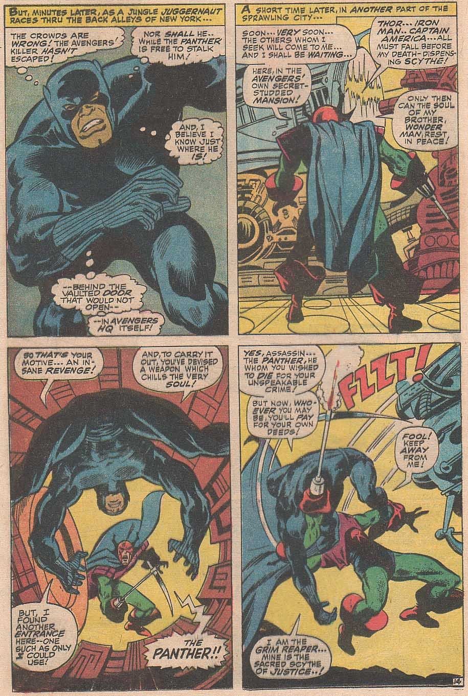 John Buscema - The Avengers - Death Calls for the Arch-Heroes!, matita e china su cartoncino Marv...