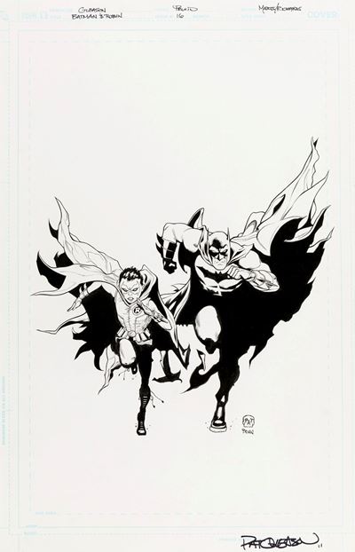 Batman and Robin n. 19, matita e china su cartoncino DC