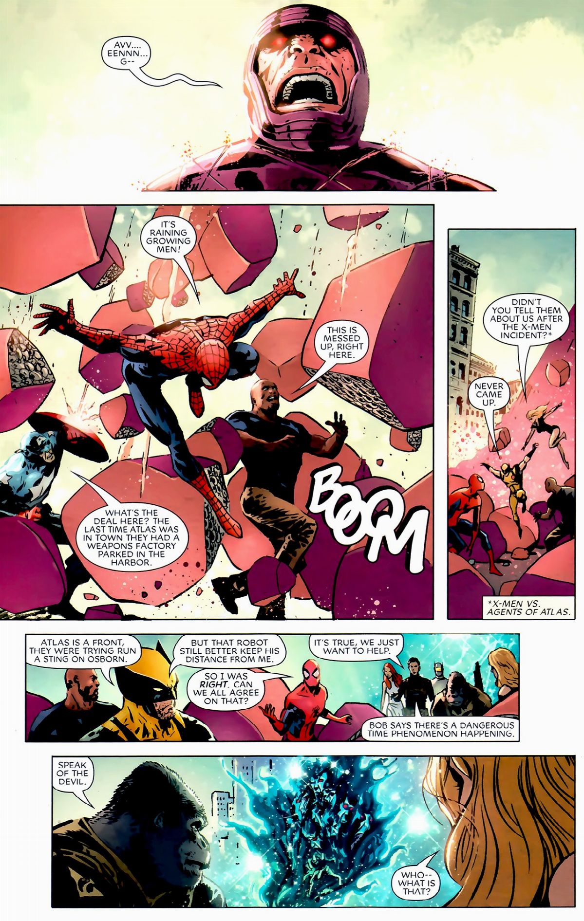 Gabriel Hardman - Avengers vs. Atlas - Earth's Mightiest Super Heroes, matita e china su cartonci...