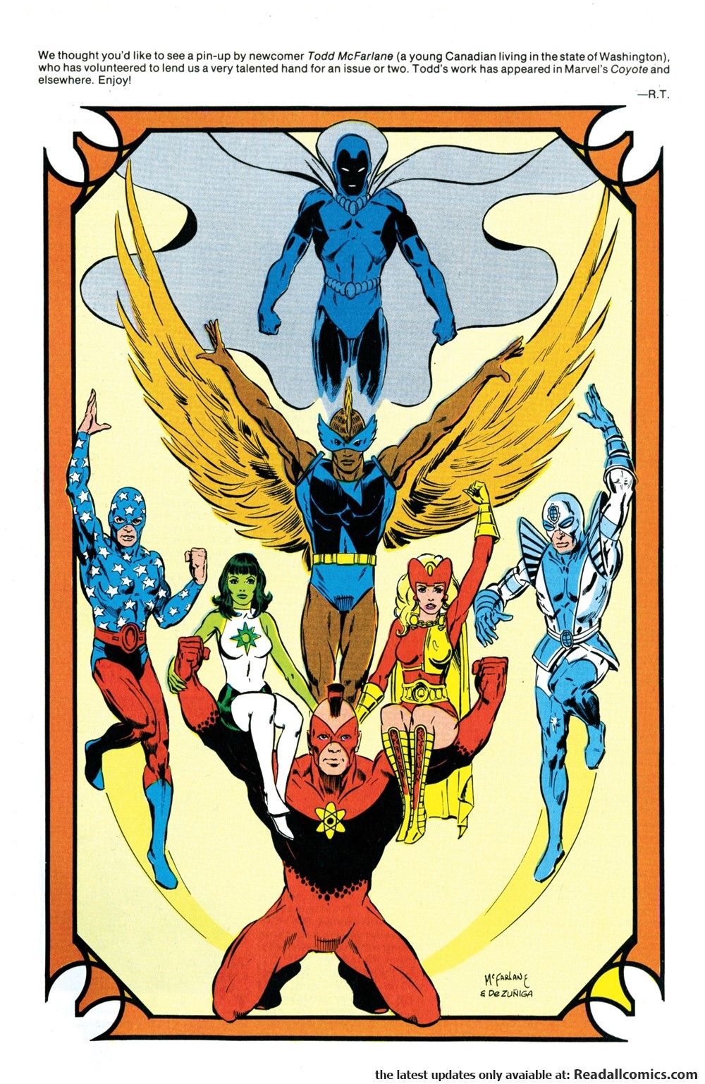 Todd Mcfarlane - Infinity Inc., Splash Page originale, matita e china su cartoncino DC