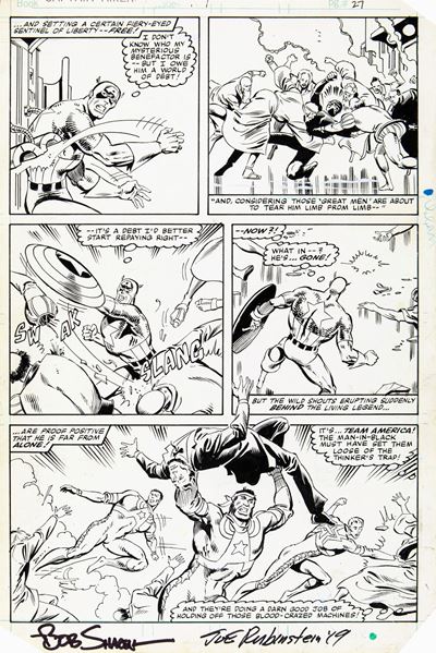 Captain America - A Mind Is a Terrible Thing to Waste!, matita e china su cartoncino Marvel