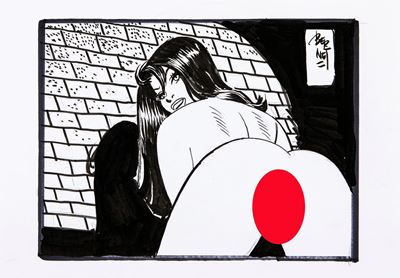 Chiara - Illustrazione originale in matita e china su cartoncino