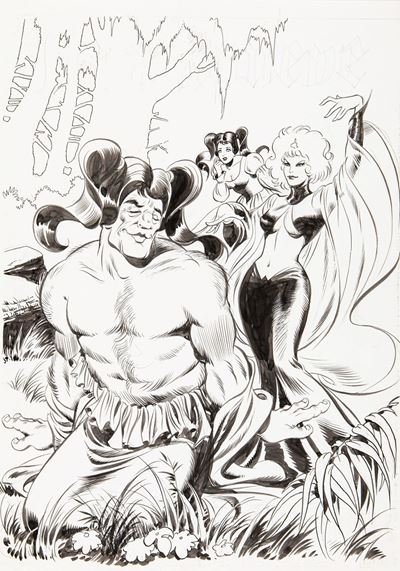 Originale di copertina per 'Le avventure di Ditalina', matita e china su cartoncino