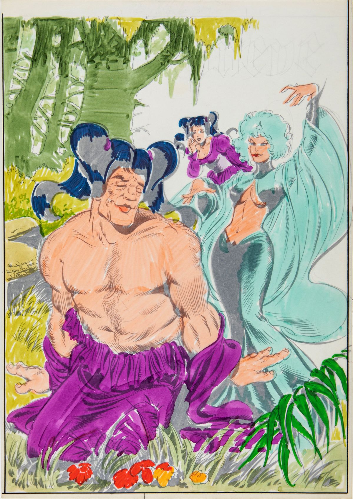 Leone Frollo - Originale di copertina per 'Le avventure di Ditalina', matita e china su cartoncin...