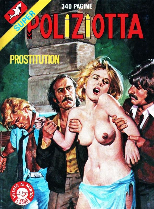 Emanuele Taglietti - Super Poliziotta - Prostitution, tempera su cartone, 1986