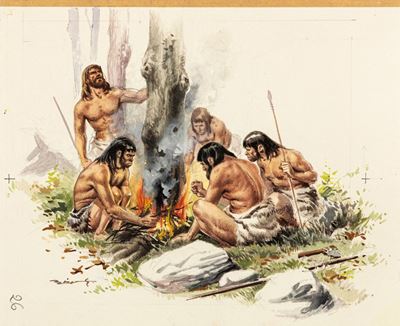 Primitivi - matita, china e acquerello su cartoncino