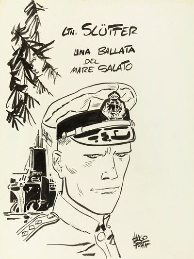 Una Ballata del Mare Salato - Illustrazione originale in matita e china su cartoncino