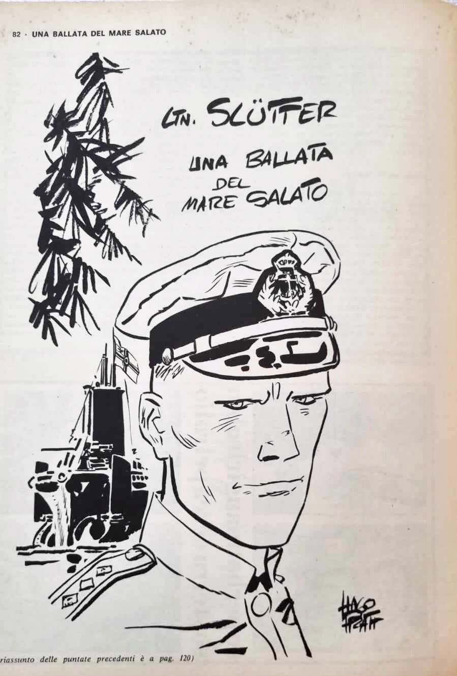 Hugo Pratt - Una Ballata del Mare Salato - Illustrazione originale in matita e china su cartoncin...