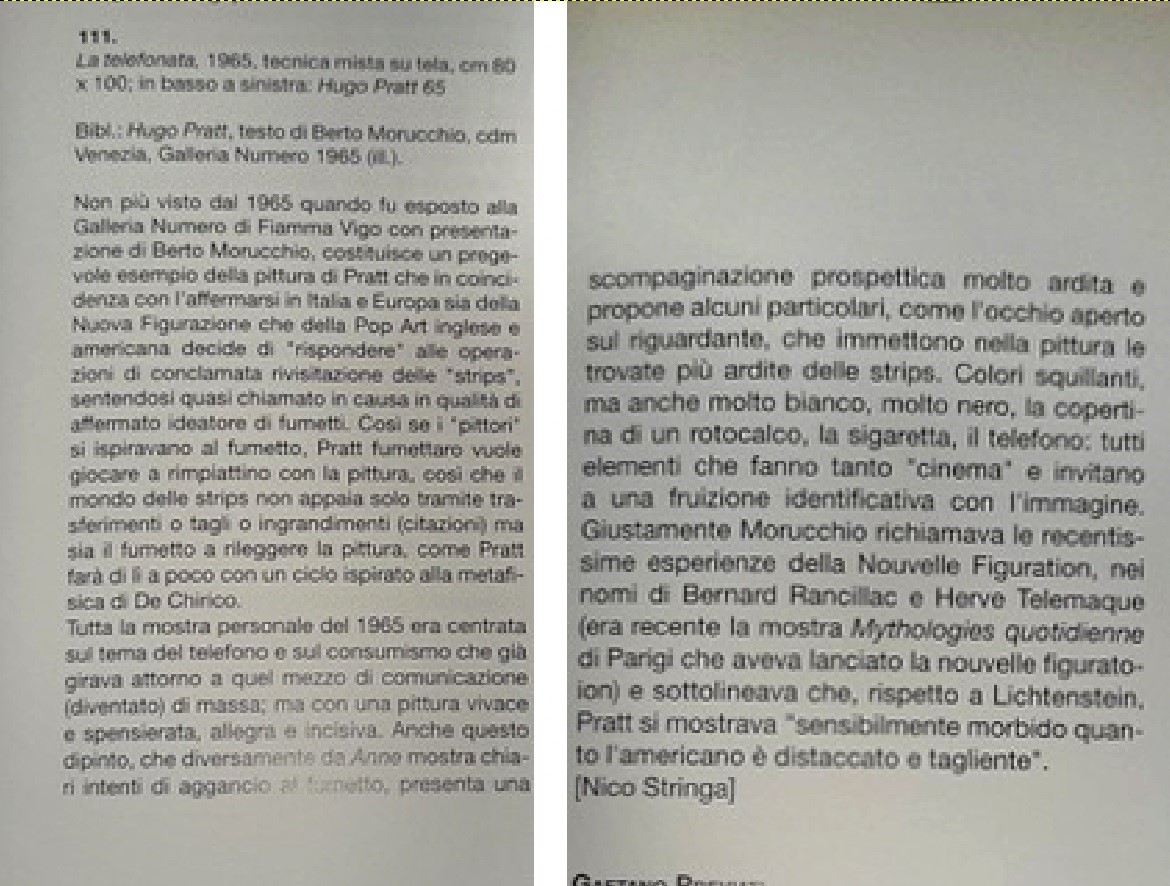 Hugo Pratt - La Telefonata - olio e tempera su tela