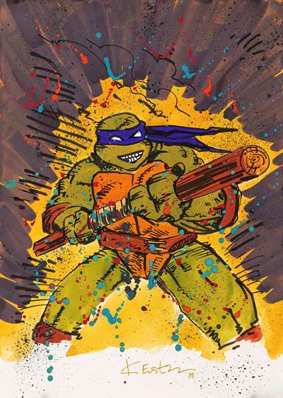 Teenage Mutant Ninja Turtles: Donatello, tempera su cartoncino