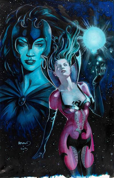 X-Men: Polaris, tecnica mista su cartoncino