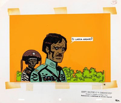 Hugo Pratt, Corto Maltese e "I Cangaceiros", tempera su rodovetro, 1972