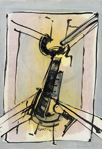 Senza titolo, 1955, tecnica mista su cartoncino