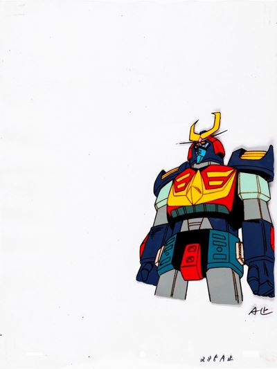 Space Warrior Baldios, tempera su rodovetro, 1980