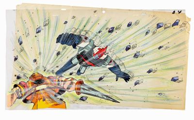Toei Animation, Planetary Robot Danguard Ace, tempera su rodovetro, matita e pastello su carta