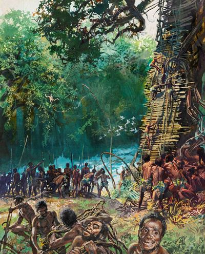 Indigeni - Tempera su cartone
