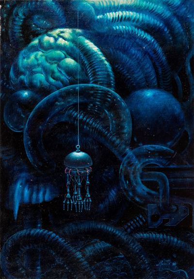 Sonda all'interno del biorobot, tempera su cartone, 1980