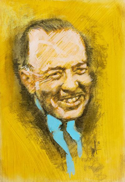 Ritratto di Edgar Rice Burroughs, tempera su cartone