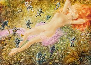 Fanciulla dormiente e robot