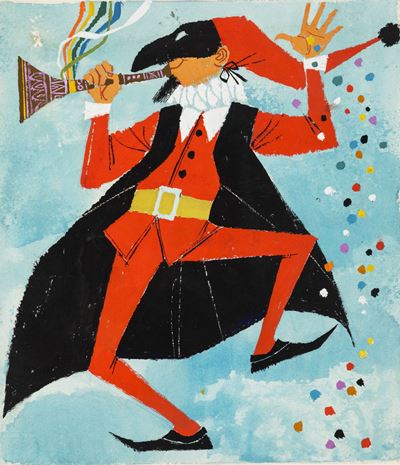 Il Carnevale - tempera su cartoncino, 1964