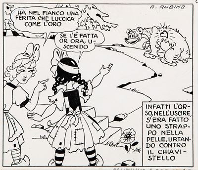 Biancarosa e Rosarossa, matita e china su cartoncino