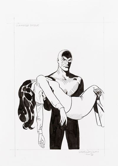 Diabolik - Scommessa fatale, matita e china su cartoncino