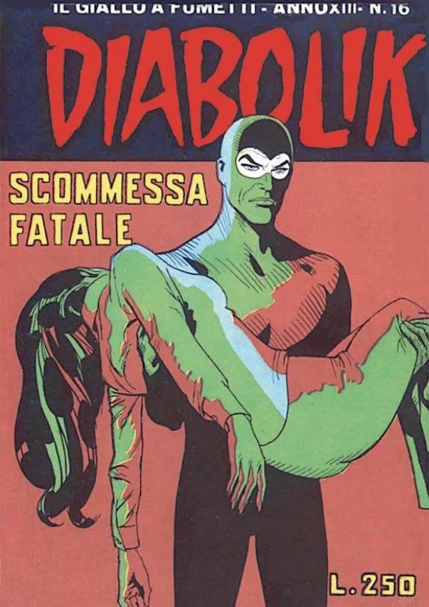 Sergio Zaniboni - Diabolik - Scommessa fatale, matita e china su cartoncino