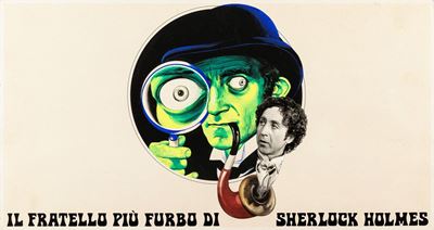 Bozzetto originale per 'Il fratello più furbo di Sherlock Holmes', tempera e pellicola fotografic...