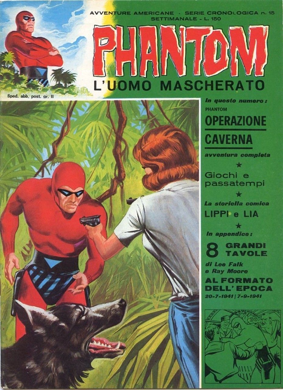 Mario Caria - Phantom: L'uomo mascherato - Operazione Caverna, tempera su cartone