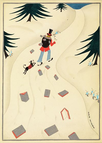 Il libraio ambulante - Tempera su cartoncino
