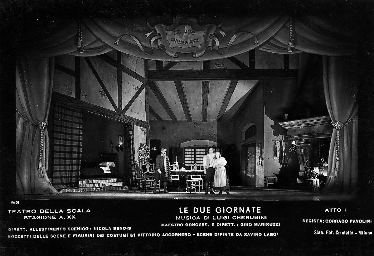 Vittorio Accornero - Illustrazione per 'Le due giornate' - La casa dell'acquaiolo, china e acquer...